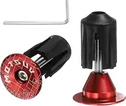 uxcell Bike Handlebar End Plugs Aluminum Bar End Caps 16-21mm Adjustment Expanding Locking with Tool for MTB Road BMX Fixed Gear Bike, Red