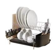 Dish Drying Rack Drainer Cup Plate Holder Cutlery Tray Kitchen Organiser