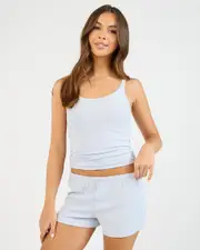 [Malibu Lounge] Malibu Lounge Women's Kissing Booth Boxer in Light Blue Size Small/Medium S/M Light Blue