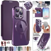 For iPhone 16e 16 15 14 13 12 11 Pro Max Plus Leather Wallet Case MagSafe Cover