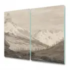 Glass Induction Ceramic Hob Cover Worktop Saver Sketched Mountains Art 2x30x52