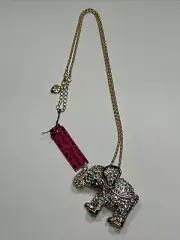 Betsey Johnson Multi-Colored Elephant With Crystals Pendant