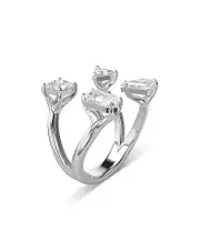 Swarovski Mesmera Mixed Cut Open Ring in Rhodium Plated