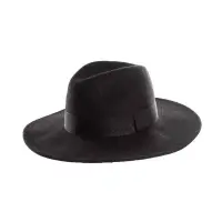 在飛比找蝦皮購物優惠-毛呢紳士緞帶大圓帽 黑色 新品 只有在家試戴
