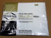 Vtg BELLEAIR Wonder Blend One Flat Double Bed Percale Sheet - WHITE 81x104 - NOS