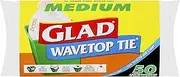 Glad Wavetop Tie, Bin Liners, Medium, 50 Count
