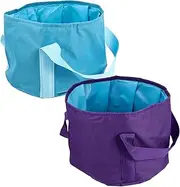 2pcs Folding Foot Bath Bucket Foot Bath Bag Feet Soaking Basin Feet Covers Bags Foot Soaking Tub Foldable Foot Bucket Outdoor Folding Bucket Water Storage Bag Travel Pedicure Peva