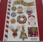 We R Memory Keepers "Christmas Joy" Embossed Cardstock Stickers RARE