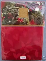Lenox Holiday Holly Damask Red Tablecloth 60 X 84 Rect