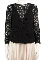 Black Cut-Out Lace Top