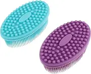 Healeved Shower Scrubber Set 2pcs Exfoliating Shower Brush Silicone for Soft Bath Spa