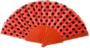 Spanish Flamenco Red Black Polka Dot Fan Chinese Folding Hand Held Dancing Prom Party Fans Gift