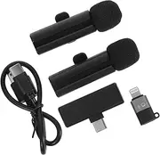 NUOBESTY Wireless Clip Microphone for Content Creators Noise Cancelling Lapel Mic for Live Streaming Interviews Video Recording Dual Device Design for Outdoor Use