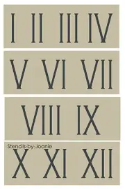 Roman Numeral Stencil 2.5" tall Skinny Number Clock Shabby Cottage Vintage Home
