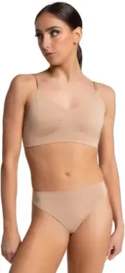Capezio Women's Seamless Clear Back Bra with Transition Straps