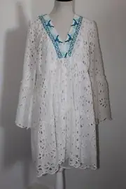 NWT Sundance Yuki Eyelet Embroidered 2 Piece Dress White L