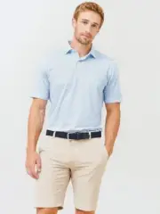 NWT JOHNNIE-O $98 SQUIRLY PRINTED JERSEY PERFORMANCE POLO IN MALIBLU SZ XXL