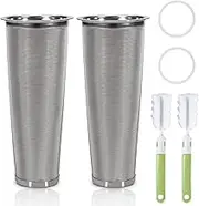 Sekonow 2pcs Cold Brew Filter - Cold Brew Coffee Filter for 64oz Wide Mouth Mason Jar Cold Brew Coffee Maker Pitcher, 304 Stainless Steel Mesh Cold Brew Strainer Infuser for Iced Coffee Tea Maker
