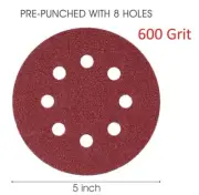 5 Inch 8 hole Sander Disc Grit 600 Sanding Disks Pad Polishing Sandpaper P600