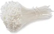 White Cable Ties 8", Small Zip Ties, Self-Locking Nylon Clear Cable Ties 200 x 2.5 mm | White | 200 Pack
