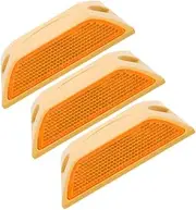 TOGEVAL 3Pcs Reflective Plastic Road Studs Dual Sided Raised Highway Markers for Enhanced Night Visibility Durable Driveway Reflectors Designed for Safe Navigation and Traffic Control