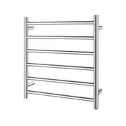 AQUAPERLA 6-Bar Heated Towel Rail - Round Bars - Chrome (W600mm x H620mm)