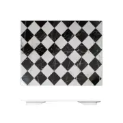 Melamine 325x265mm Plastic Tray Plate Platter Faux Marble Checker Serving