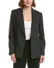 Vince Single-Breasted Wool-Blend Blazer 0 Grey