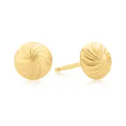 9ct Yellow Gold Swirl Ball Stud Earrings