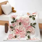 Light Pink Roses And Stamens 3D Warm Plush Fleece Blanket Picnic Sofa Couch