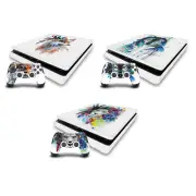 OFFICIAL PIXIE COLD ART MIX VINYL SKIN DECAL FOR PS4 SLIM CONSOLE & CONTROLLER
