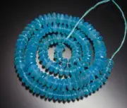 13 inch strand of natural Blue Chalcedony Button Faceted 4-8mm beads.