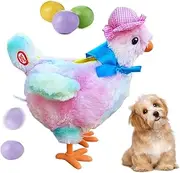 Electric Dog Toy - Chicken Laying Egg Electric Plush Dog Toy,Funny Food Dispenser Egg Chicken Interactive Pet Supplies for Outdoor, Home & Puppy