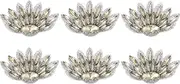 uxcell 6Pcs Handmade Beaded Patches, Peacock Tail Glass Crystal Appliques Sew on Rhinestone Patch for Clothing DIY Sewing Accessories, Light Coffee