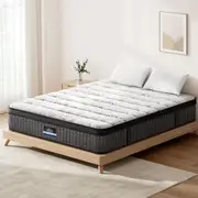 Giselle Spring Mattress 9 Zone Euro Top Bed Pocket Latex Foam 34cm Double