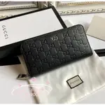 精品二手 GUCCI 古馳 雙G 金屬銀LOGO 壓紋皮革 473928 拉鍊長夾/錢包/手拿包 現貨免運