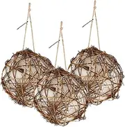 HYTROVE 3pcs Hummingbird Nesting Balls Outdoor Bird Nest Decor for Safe Nesting Garden Use Durable Material for Bird Lovers Present for Nature Enthusiasts