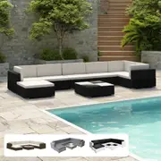 Outdoor Lounge Set 8 Pieces Poly Rattan Couch Table Set Multi Colours vidaXL