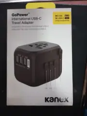 GoPower International USB-C Travel Adapter US EU UK AU 3x USB 1x USB-C