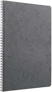 Clairefontaine My Essentials Wirebound A4 Ruled with Margin Notebook, Grey