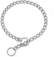 Stainless Steel Chain Dog Collar, Metal Slip P-Link Training Heavy Duty Dog Collar Puppy Collars for XXS XS Small Medium Large Dogs, Silver XXS