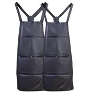 2x Pierre Cardin Professional Leather Apron Butcher Woodwork Barber Chef Black