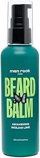 Men Rock Awakening Beard Balm, Perfect as a Leave in Conditioner and Softner, Deeply Conditions Beard Hairs Whilst Hydrating the Skin Underneath, Zesty Sicilian Lime and Caffeine Fragrance 100ml