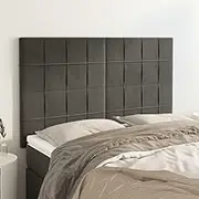 Bed Headboard Set of 4, Beds Head Frame Headboards 4 pcs Dark Grey 72 cm Velvet