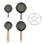 Flat Bottom Omelette Pan With Handle Cake Kitchen Portable Small Cooking Eggs