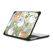 MacBook Pro 14-inch (M1 - M4) Bounce Case Cute Corgi & Chuppy Unicorn Flying in the Sky with Avocado - Cartoon Dog Kawaii Puppy with Magical Animal & Fruit
