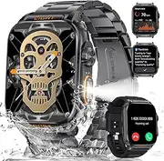 Military Smart Watch for Men, Outdoor LED Flashlight, 430mAh Battery, 1.91in HD Answer/Make Calls Touch Screen, 100+ Sport Modes/5ATM Waterproof Fitness Tracker Pedometer Calories for iOS Android