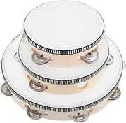 JOINPAYA 3pcs Boys and Girls' Wooden Tambourine Hand Percussion Instruments for Preschool Music Education