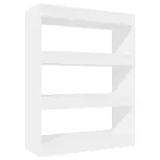 vidaXL Book Cabinet/Room Divider High Gloss White Engineered Wood Bookcase