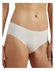 [Lauren Ralph Lauren] Cotton and Lace Hipster Brief in Silk White
